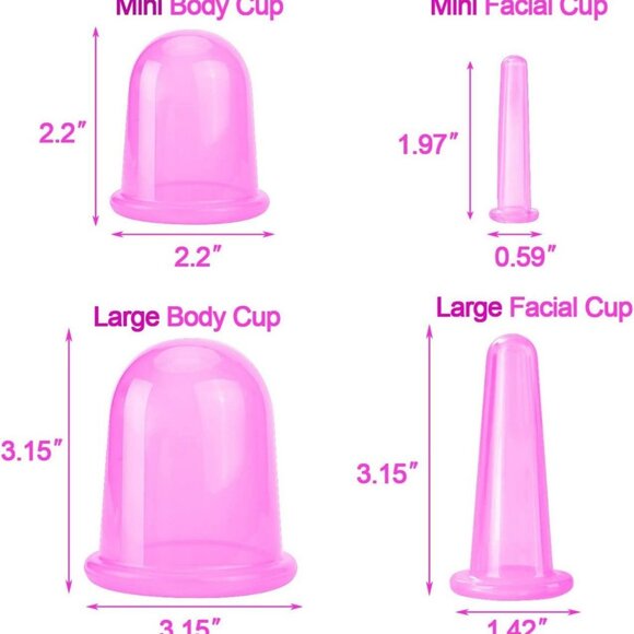 Pain Relief facial ice roller derma roller & Cupping Therapy Massage Sets Pack - Picture 3 of 10